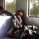 Natasha going home on a commuters train (Saint Petersburg, June 2102).